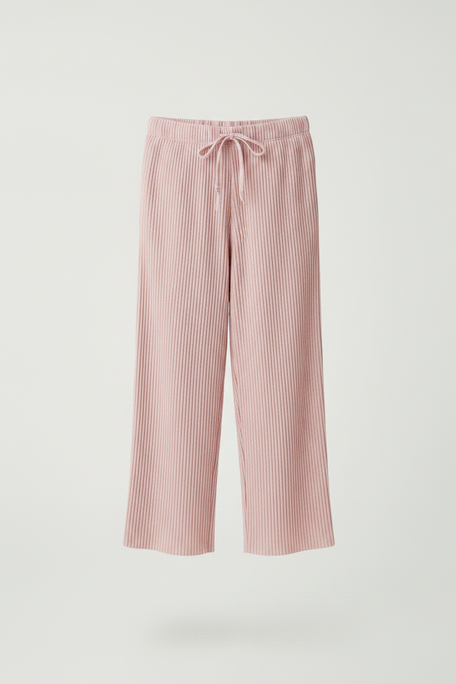 Pantalon À Pince Rose Plissé Ample Fille Décontracté - Polyester - vue 3