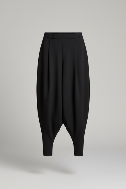 Pantalon À Pince Noir Ample Fluide Décontracté Femme - Polyester - vue 3