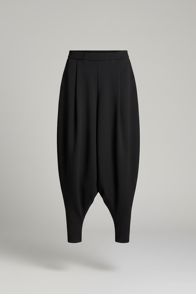 Pantalon À Pince Noir Ample Fluide Décontracté Femme - Polyester - vue 3