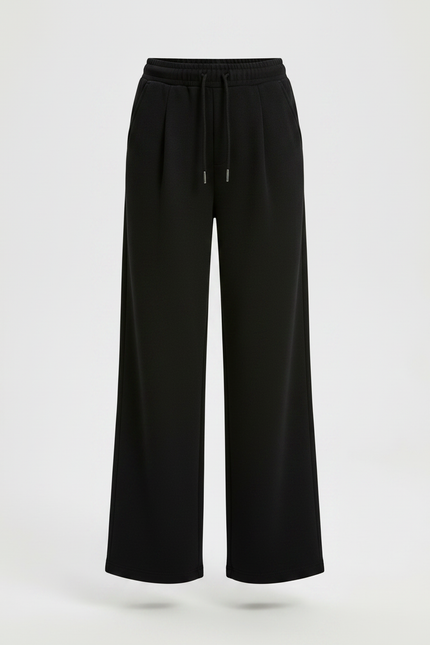 Pantalon À Pince Noir Ample Décontracté Enfant - Molleton - vue 3