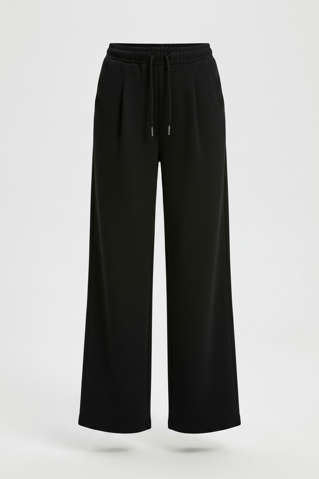 Pantalon À Pince Noir Ample Décontracté Enfant - Molleton - vue 3