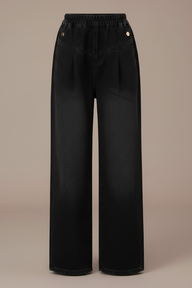 Pantalon À Pince Noir Ample Denim Enfant Décontracté - Jean - vue 3