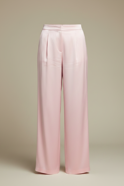 Pantalon À Pince Rose Satiné Fluide Élégant - vue 3