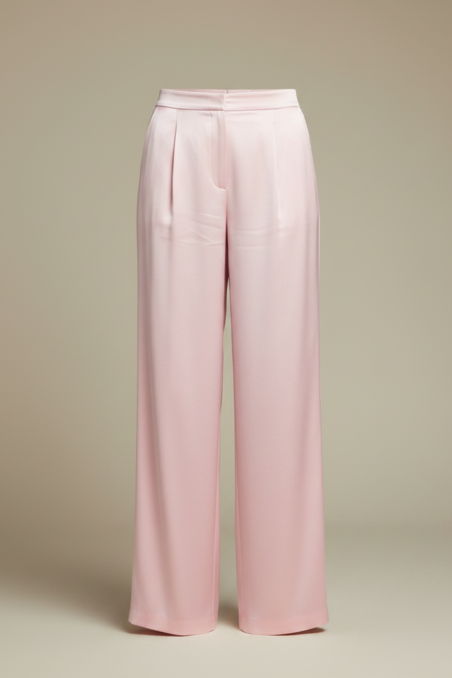 Pantalon À Pince Rose Satiné Fluide Élégant - vue 3