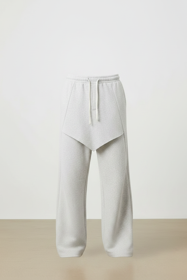 Pantalon À Pince Gris Ample Droit Décontracté Homme - Molleton - vue 3