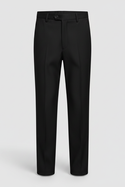 Pantalon À Pince Noir Droit Coton Garçon Élégant - vue 3