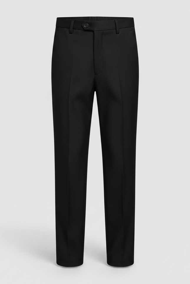 Pantalon À Pince Noir Droit Coton Garçon Élégant - vue 3
