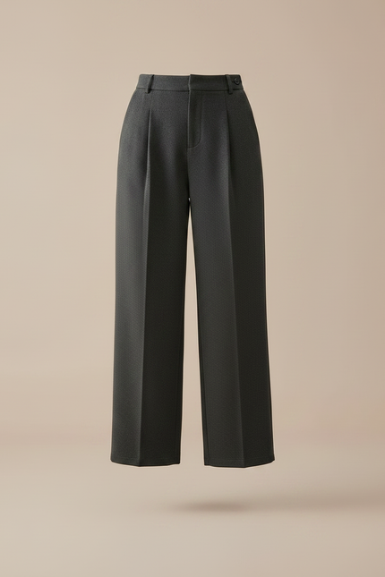 Pantalon À Pince Gris Plissé Tapered Femme Hiver - Laine - vue 3