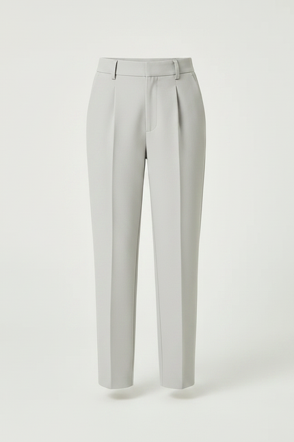 Pantalon À Pince Gris Clair Droit Élégant Enfant - Gabardine - vue 3