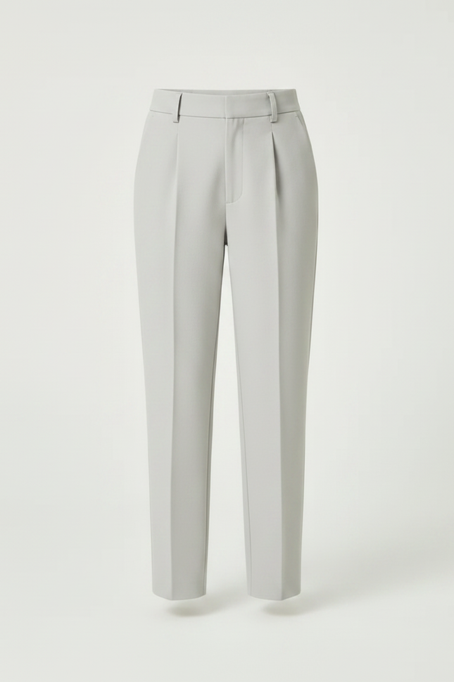 Pantalon À Pince Gris Clair Droit Élégant Enfant - Gabardine - vue 3