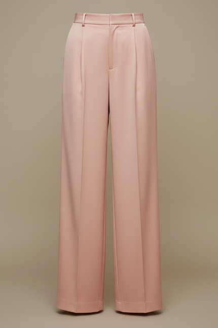 Pantalon À Pince Rose Satiné Ample Fluide Taille Haute - vue 3