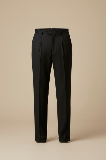 Pantalon À Pince Noir Classique Habillé Homme - Gabardine - vue 3