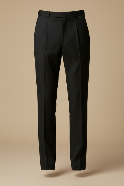 Pantalon À Pince Noir Droit Élégant Homme - Polyester - vue 3