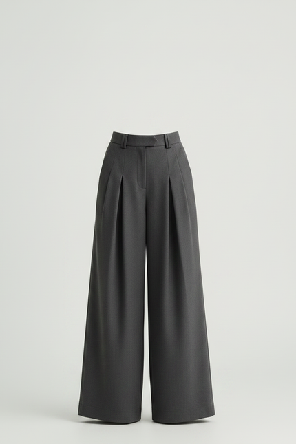 Pantalon À Pince Gris Ample Plissé Élégant Enfant - Gabardine - vue 3