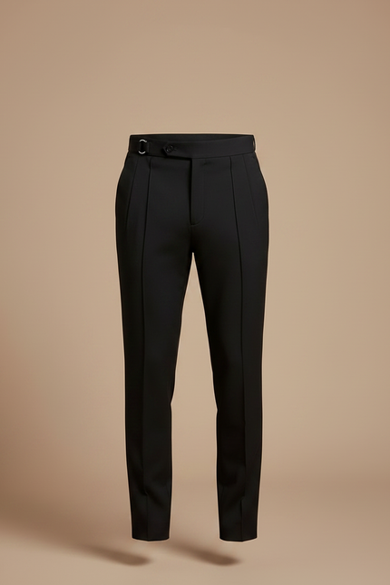 Pantalon À Pince Noir Slim Élégant Formel Homme - Gabardine - vue 3