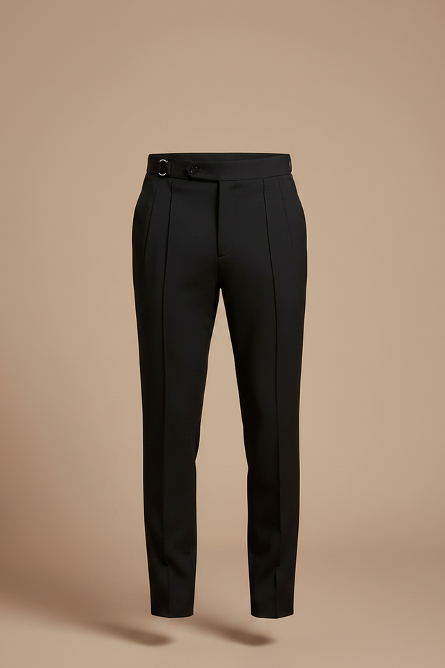 Pantalon À Pince Noir Slim Élégant Formel Homme - Gabardine - vue 3