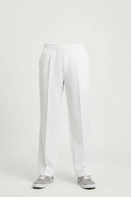 Pantalon À Pince Blanc Droit Cordon Enfant Décontracté - Gabardine - vue 3
