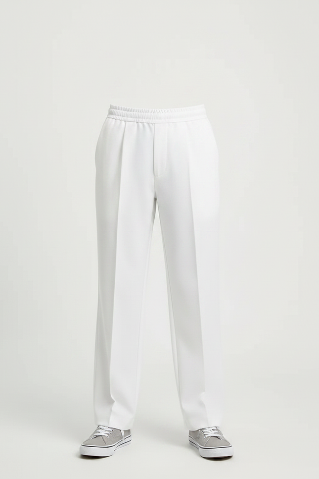 Pantalon À Pince Blanc Droit Cordon Enfant Décontracté - Gabardine - vue 3
