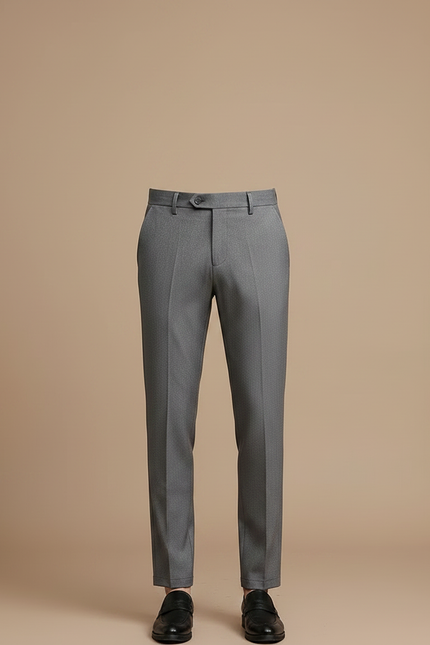 Pantalon À Pince Gris Slim Habillé Homme - Gabardine - vue 3
