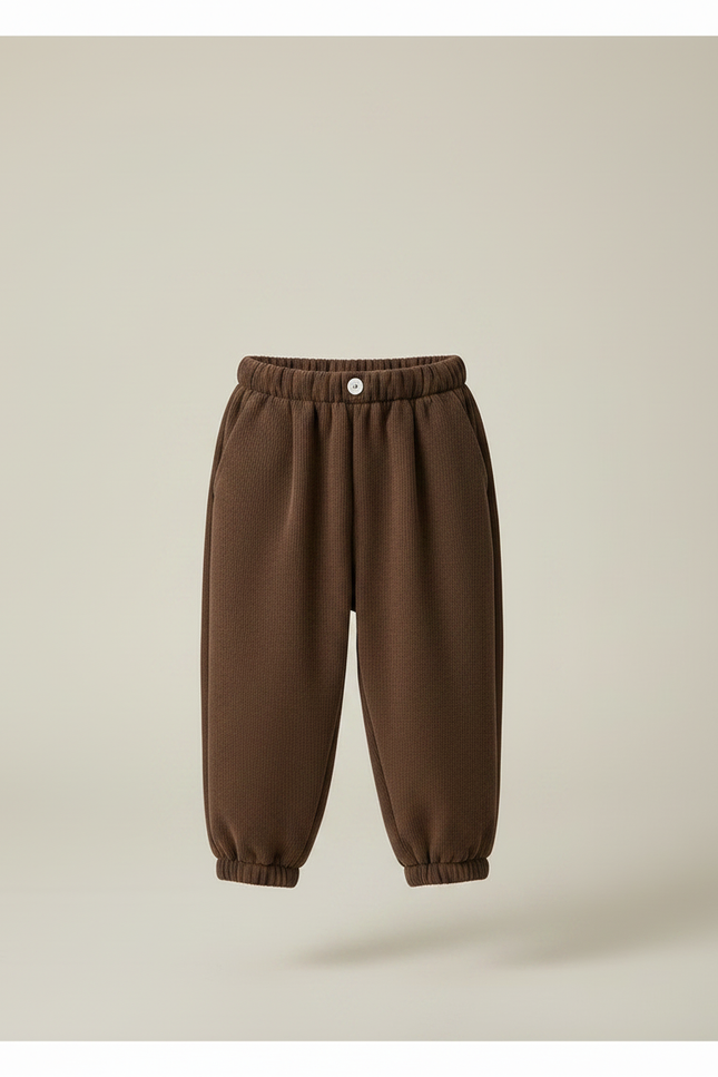 Pantalon À Pince Marron Côtelé Ample Enfant Hiver - Cordé - vue 3