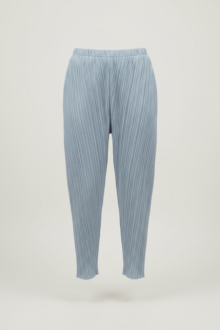 Pantalon À Pince Plissé Bleu Ciel Fluide Décontracté Femme - Polyester - vue 3
