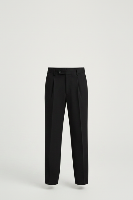 Pantalon À Pince Noir Droit Enfant Élégant Formel - Gabardine - vue 3