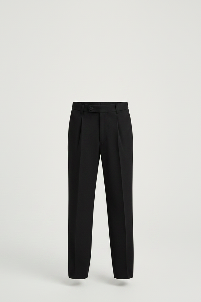 Pantalon À Pince Noir Droit Enfant Élégant Formel - Gabardine - vue 3