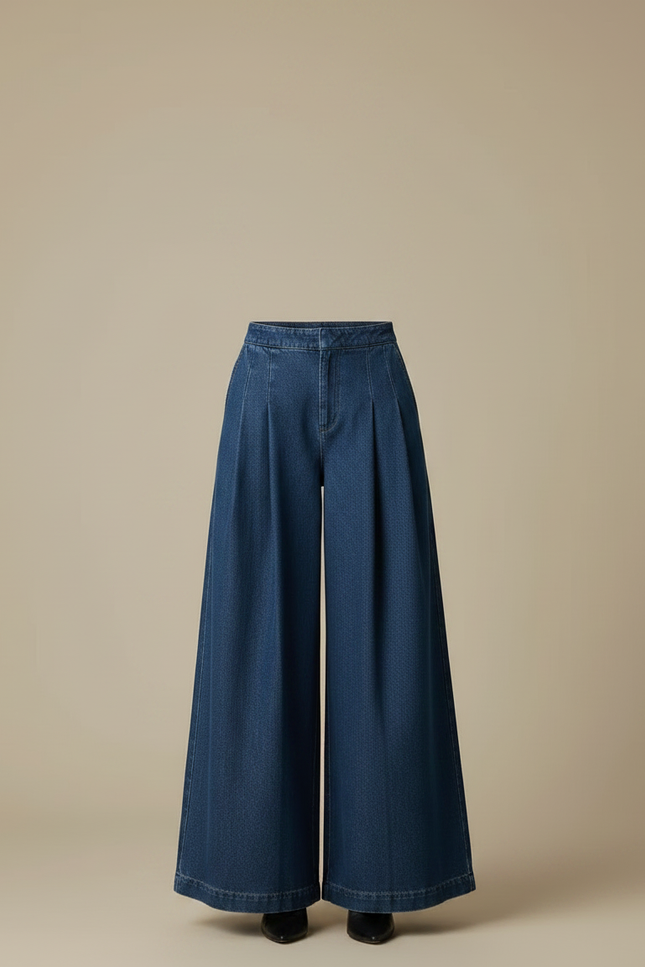 Pantalon À Pince Bleu - Jean - vue 3