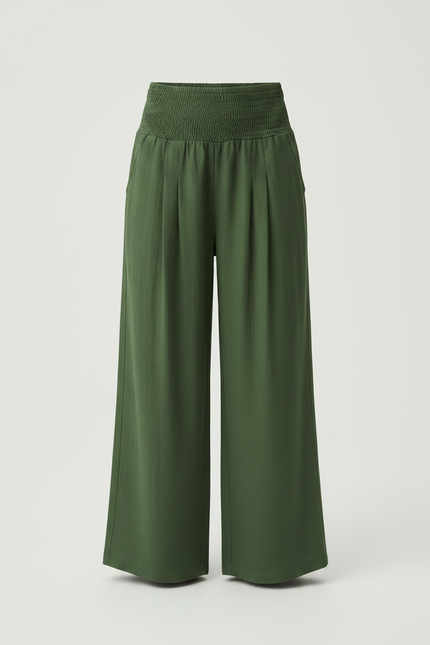 Pantalon À Pince Vert Ample Fluide Enfant - Viscose - vue 3