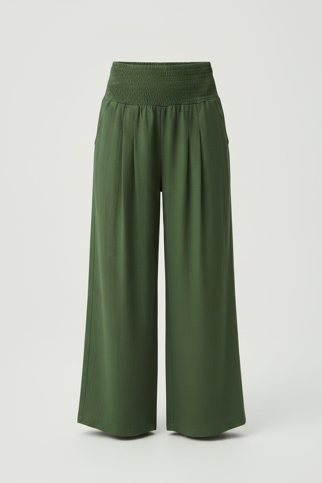 Pantalon À Pince Vert Ample Fluide Enfant - Viscose - vue 3