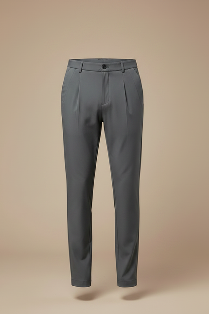Pantalon À Pince Gris Anthracite Coupe Droite Élégant Homme - Polyester - vue 3