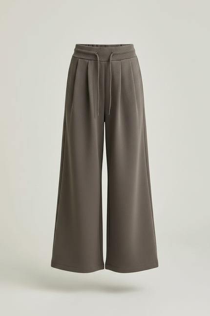 Pantalon À Pince Gris Ample Fluide Décontracté - Molleton - vue 3