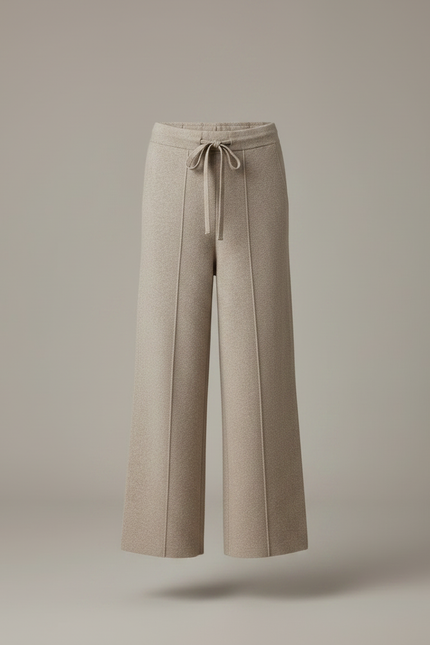 Pantalon À Pince Beige Tricoté Ample Décontracté Enfant - Maille - vue 3