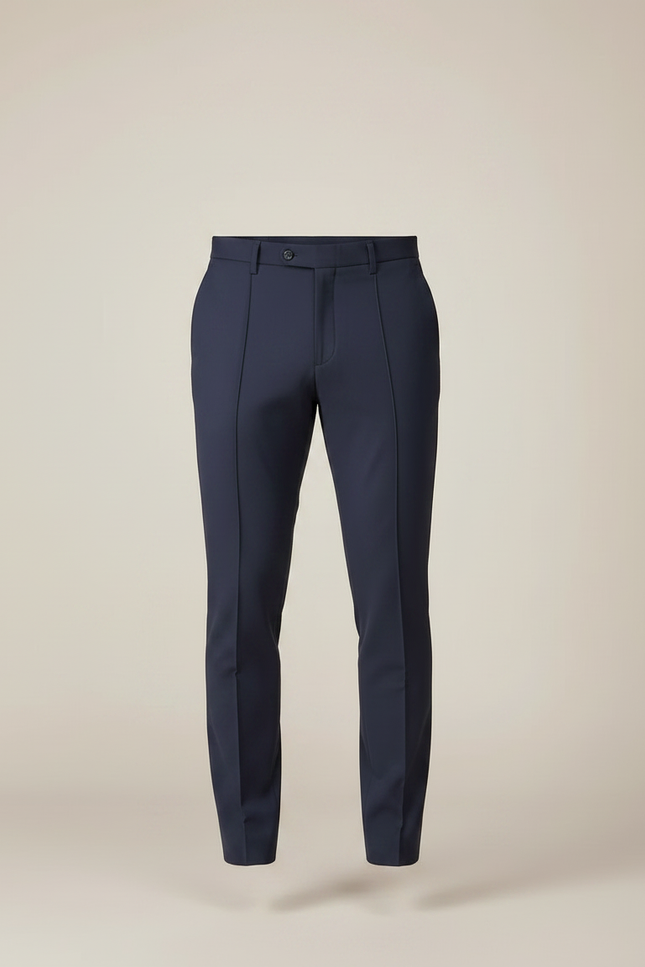 Pantalon À Pince Skinny - Marine Gabardine - vue 3
