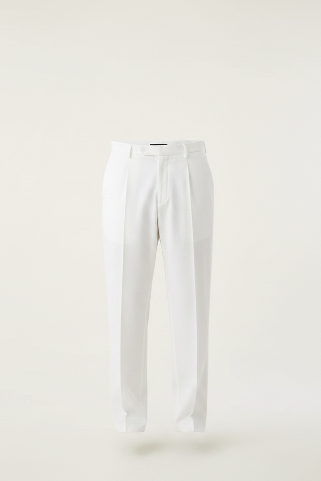 Pantalon Blanc À Pince - Gabardine - vue 3
