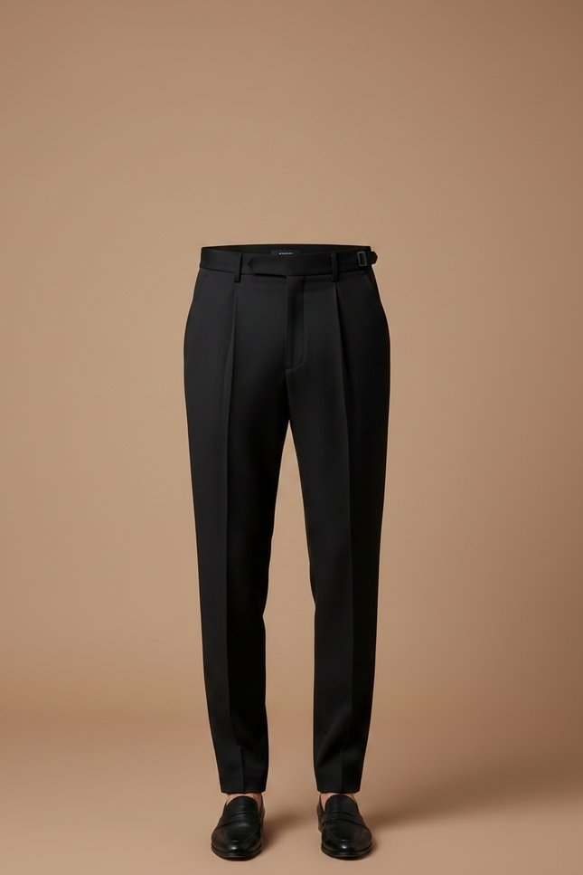 Pantalon À Pince 8b69 - Noir Gabardine - vue 3