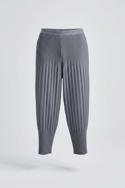 Pantalon À Pince Plissé Ample Gris Décontracté Homme - Polyester - vue 3