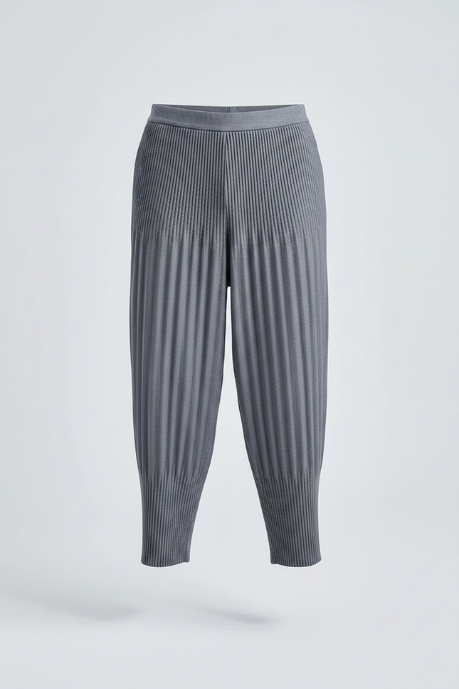 Pantalon À Pince Plissé Ample Gris Décontracté Homme - Polyester - vue 3