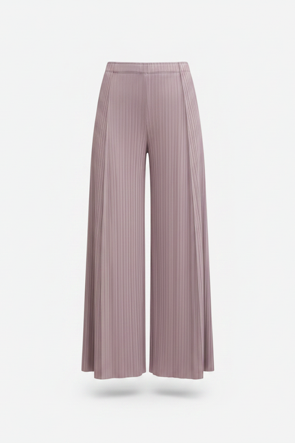Pantalon À Pince Plissé Violet Fluide Élégant Femme - Polyester - vue 3