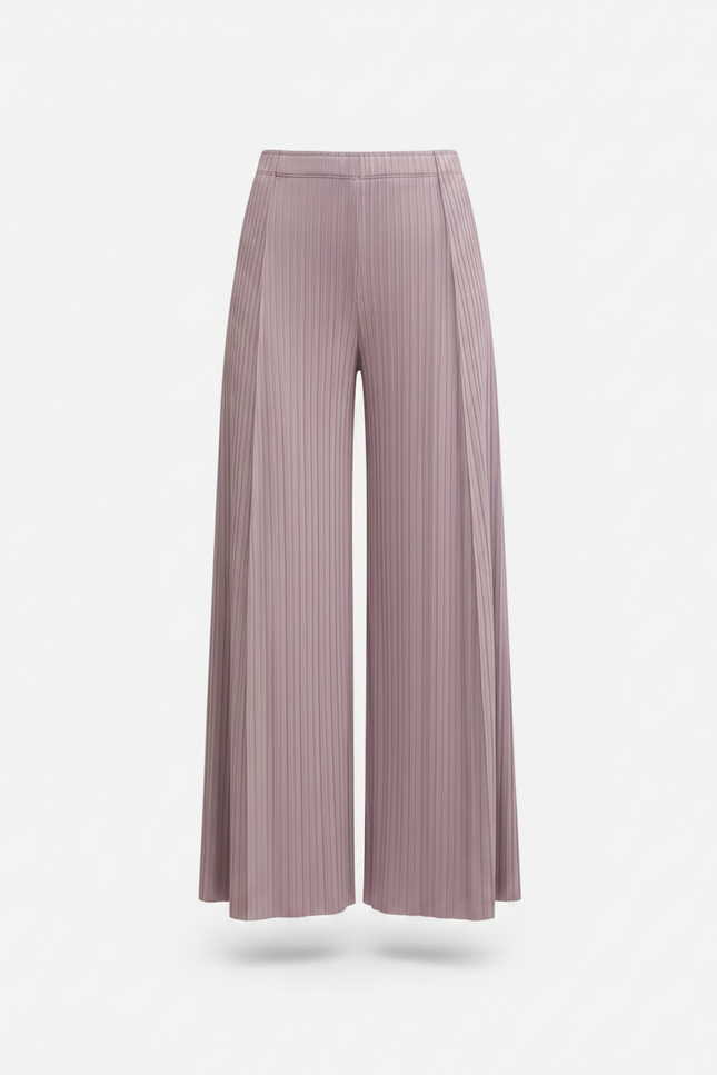 Pantalon À Pince Plissé Violet Fluide Élégant Femme - Polyester - vue 3