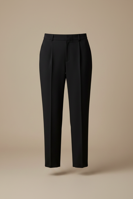 Pantalon À Pince Noir Droit Élégant Femme Fluide - Polyester - vue 3