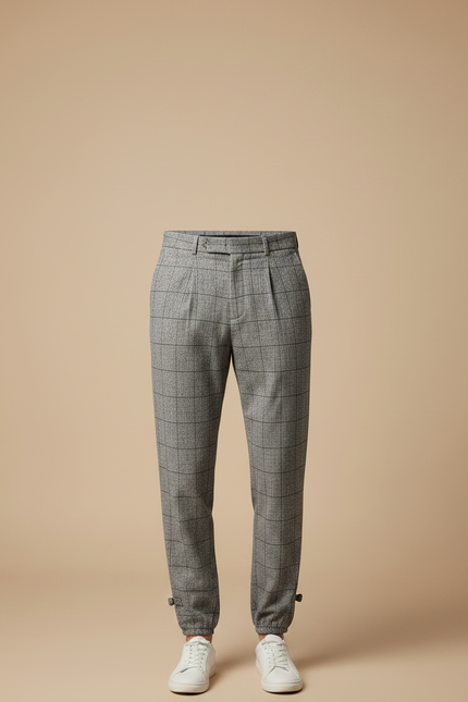 Pantalon Jogging À Pince - Gris Tweed - vue 3