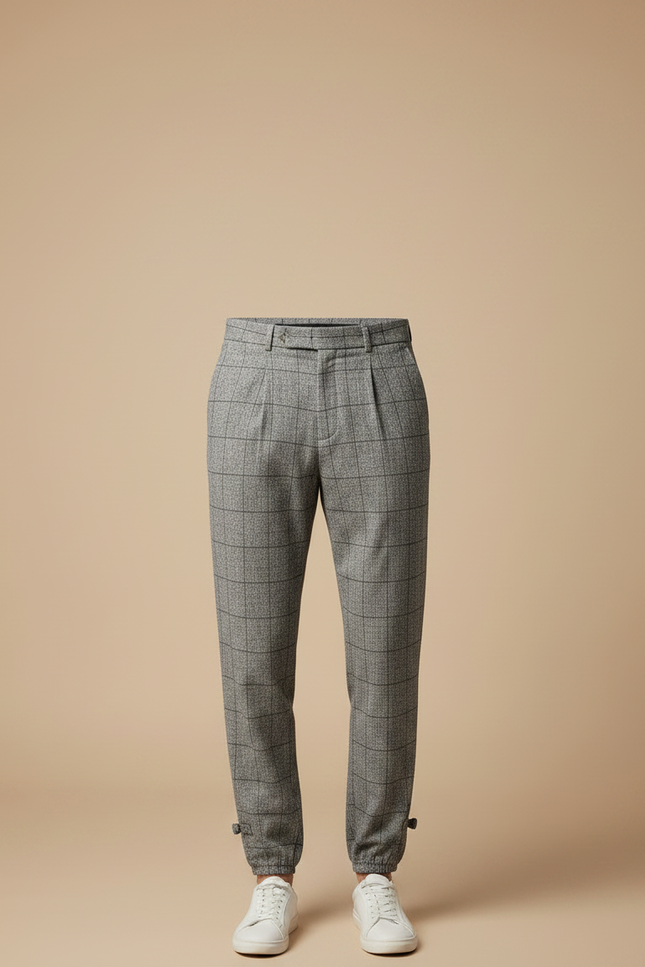 Pantalon Jogging À Pince - Gris Tweed - vue 3