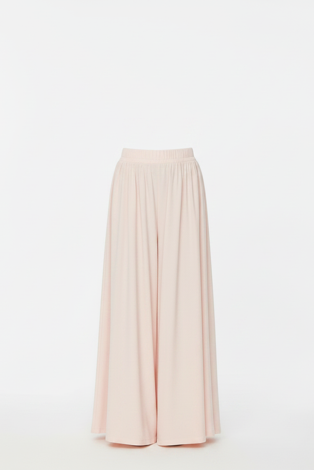 Pantalon À Pince Rose Pâle Fluide Ample Décontracté - Viscose - vue 3
