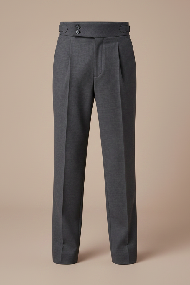 Pantalon À Pince Gris Foncé Élégant Plissé Enfant - Gabardine - vue 3