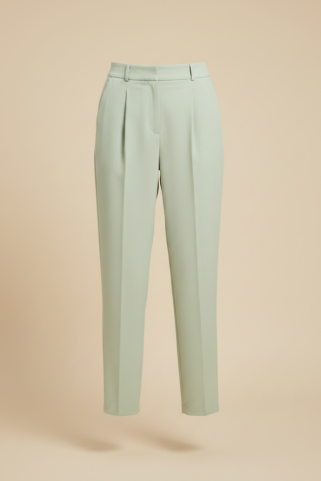 Pantalon À Pince Vert Menthe Fluide Élégant Décontracté - Polyester - vue 3