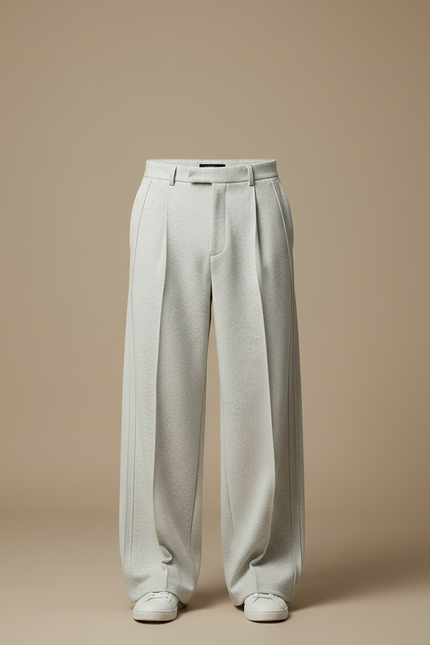 Pantalon À Pince Gris Ample Décontracté Homme - Molleton - vue 3