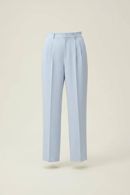 Pantalon À Pince Bleu Ciel Plissé Ample Décontracté Femme - Polyester - vue 3