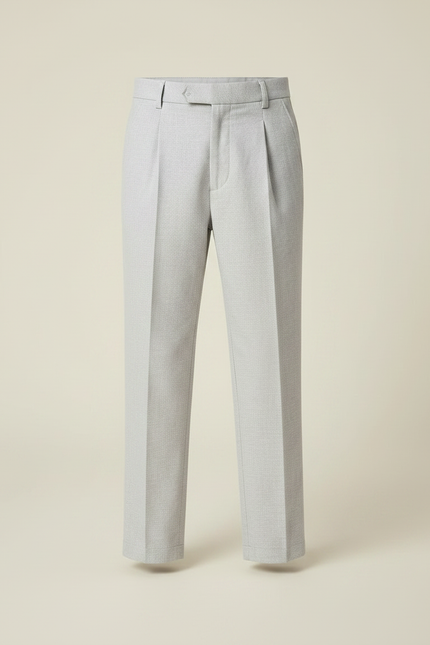 Pantalon À Pince Gris Clair Élégant Décontracté Enfant - Laine - vue 3