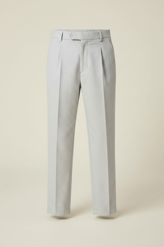 Pantalon À Pince Gris Clair Élégant Décontracté Enfant - Laine - vue 3